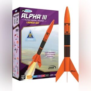 Alpha III Orange Flying Model Rocket Launch Set